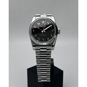 Custom Seiko Mod • Black Fluted Rose Gold Indices Arabic President • 36mm